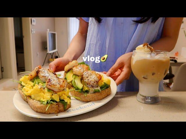 Vlog | Last daily life before moving out, Avocado Open faced sandwich and  Home cafe recipe