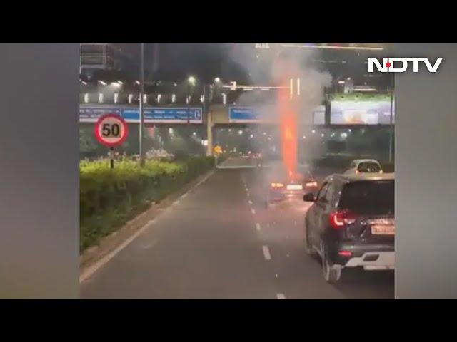 Video: Firecracker Show On Boot Of Moving Car In Gurugram Leads To Arrests