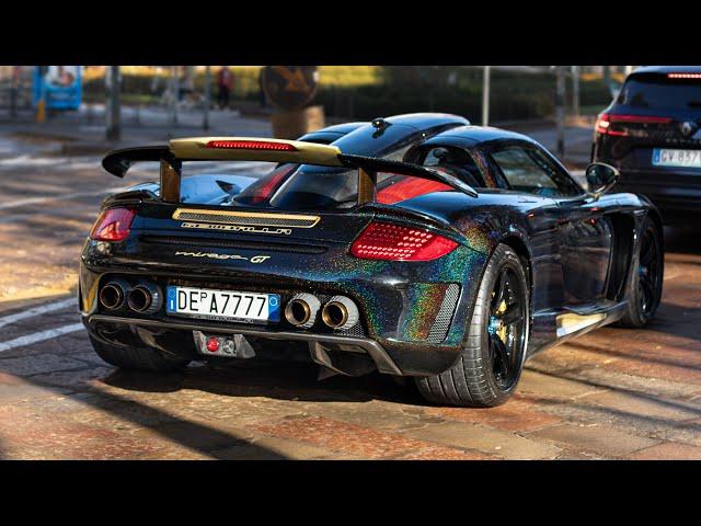 Gold Edition Gemballa Mirage GT LOUD Sound, Revs, Acceleration and Start Up in Milan!