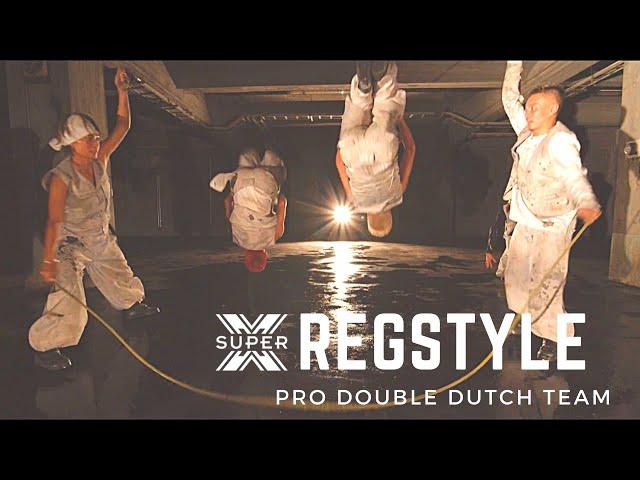 Concentrated one shot performance by "REGSTYLE", double dutch World Champion