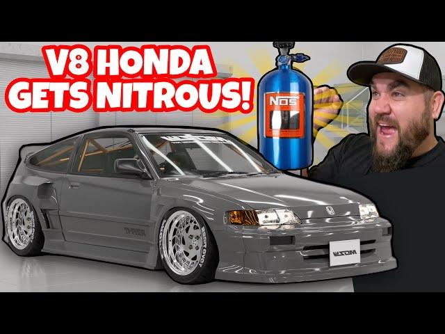 550HP V8 HONDA GETS NITROUS! FINISHING MY CRAZIEST BUILD EVER! HOT ROD WIDE BODY CRX CUSTOM!