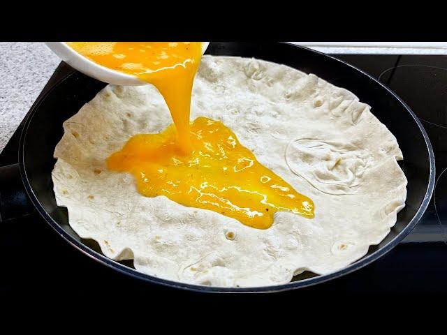 Pour eggs onto the tortilla and you will be amazed at the result! Simple and delicious