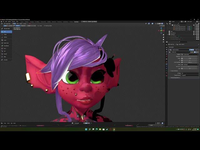 Blender 3.3 hair nodes stylized hair test