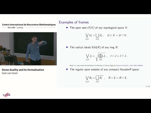 Sam van Gool: Stone duality and its formalization