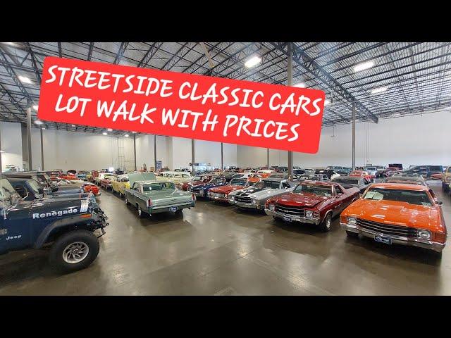 CARS FOR SALE. STREETSIDE CLASSIC CARS NASHVILLE TN LOT WALK WITH PRICES.