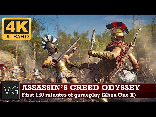 Assassin's Creed Odyssey (Xbox One X) - first 2 hours of gameplay in 4K. No commentary.