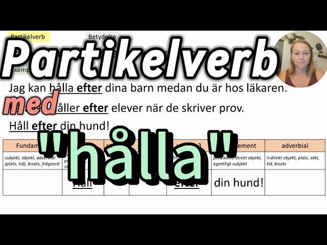 SFI D/SVA grund - Partikelverb med hålla