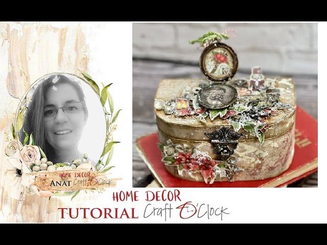 Mixed Media tutorial   Christmas Box for homedecor Craft O'clock