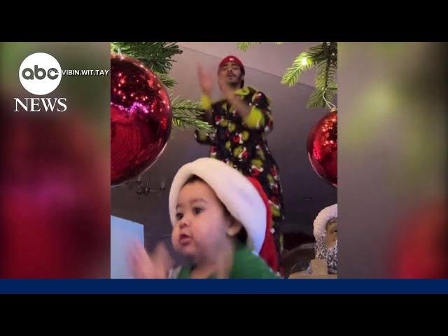 Dancing dad and daughter bring holiday cheer on social media