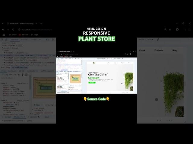 Responsive Plant Store Website #html #css #javascript #webdesign #webdevelopment #frontend #shorts