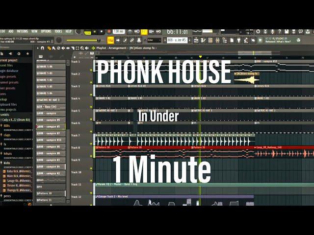 How To PHONK HOUSE In Under 1 Minute!  | FL Studio 21 Tutorial