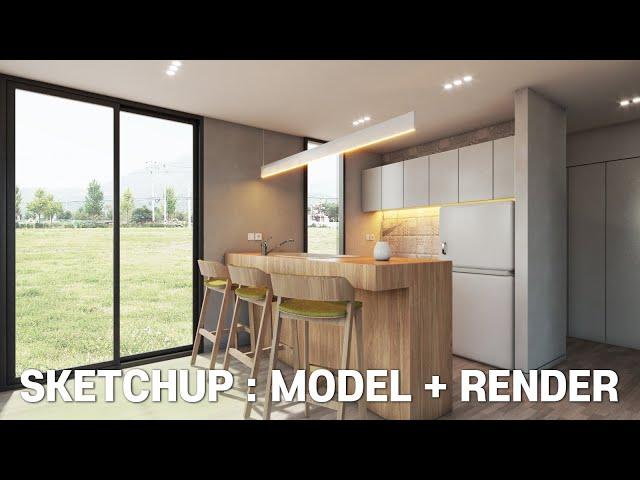 스케치업 집 모델링 + 렌더링 (Sketchup House Modeling + Rendering)