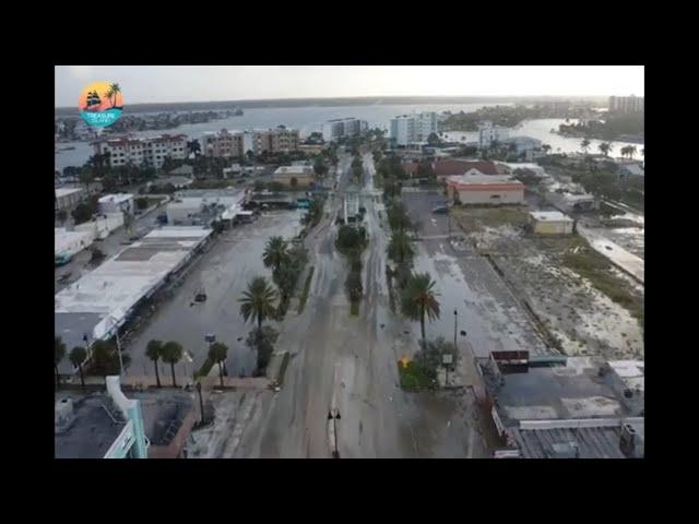 Hurricane Helene aftermath: Aerial footage of storm damage in Treasure Island, Florida