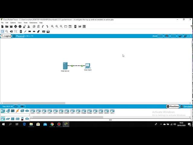 3.5.5 - Packet Tracer   Investigate the TCPIP and OSI Models in Action