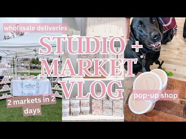 STUDIO + MARKET  VLOG // testing candles, wholesale orders, market prep, 2 markets in 2 days