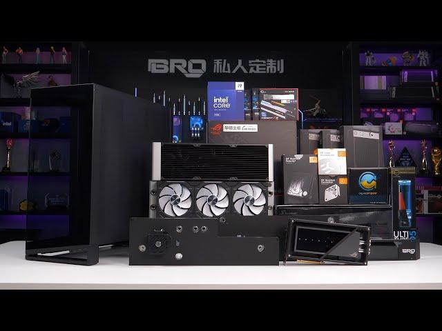 「BRO」4K Water Cooled PC Build PHANTEKS NV9 Low-key luxury.With RTX4090 Matrix 追风者NV9黑色海景房 #pcbuild