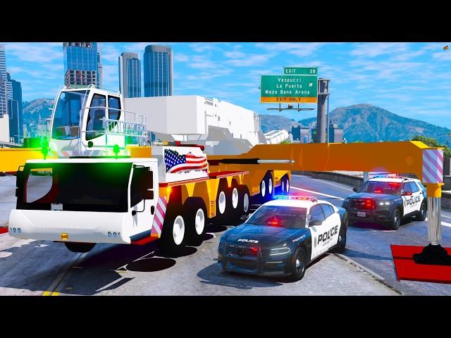 Transporting The Largest Mobile Crane in GTA 5 RP!