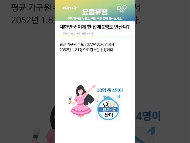 이제 곧 대한민국 사람들 대부분 나혼자산다 !?