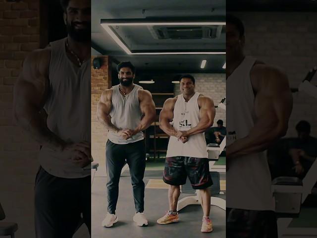 Nitin Chandila And Narender Yadav Posing  #shorts #mrolympia #nitinchandila #narendrayadav #viral