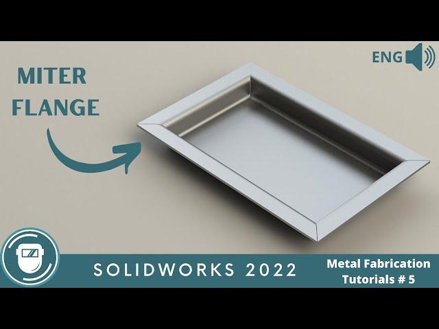 SOLIDWORKS Sheet Metal Tutorial #5 // MITER FLANGE // CORNER CONDITION