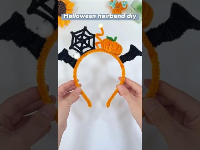 Halloween hairband DIY in pipe cleaner  #diy #diygift #handmade #giftideas #giftcraft #halloween