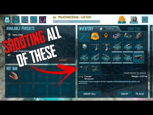 ARK Mobile: All Weapons and Mounted Turrets Dmg and Stats