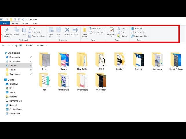 Show or Hide File Explorer Toolbar on Windows 10