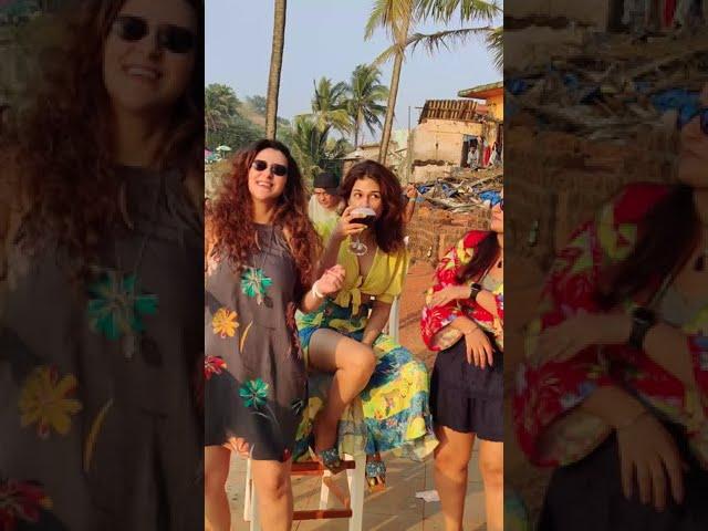 Shraddha das having fun with her friends at goa vacation