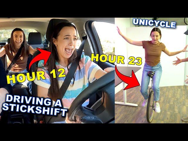 Learning a New Skill Every Hour for 24 Hours - Merrell Twins