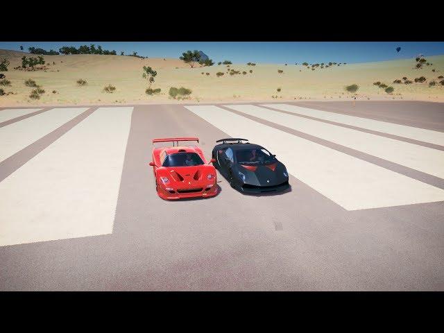 Forza Horizon 3 - Ferrari F50 GT vs Lamborghini SESTO ELEMENTO Drag Race!