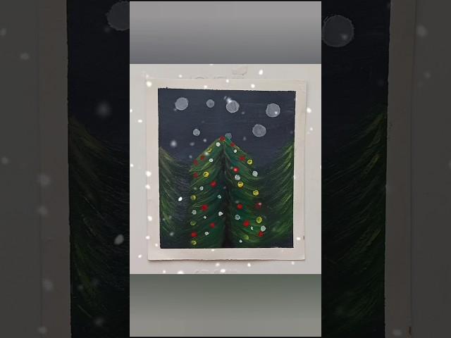 Easy Christmas tree painting/acrylic painting for beginners' #art #painting #short