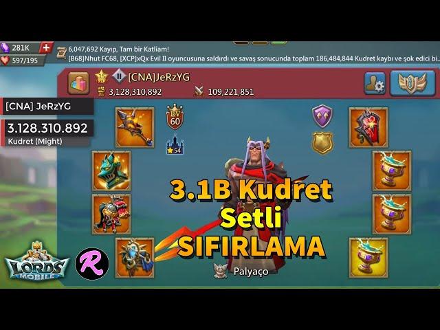 3.1B Kudretli, 70M Asker, Setli Hedefi SIFIRLIYORUZ! - Lords Mobile