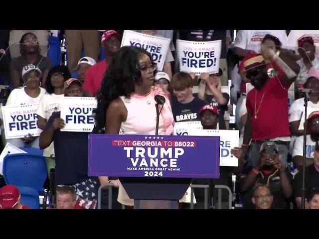 Black GOP activist rails against Harris at Trump rally in Atlanta