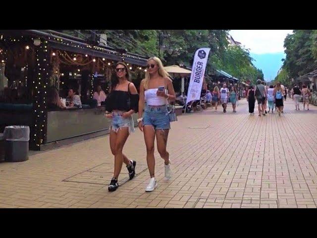 Walking in Sofia Bulgaria - Summer Walk - Graf Ignatiev & Vitosha Main Streets