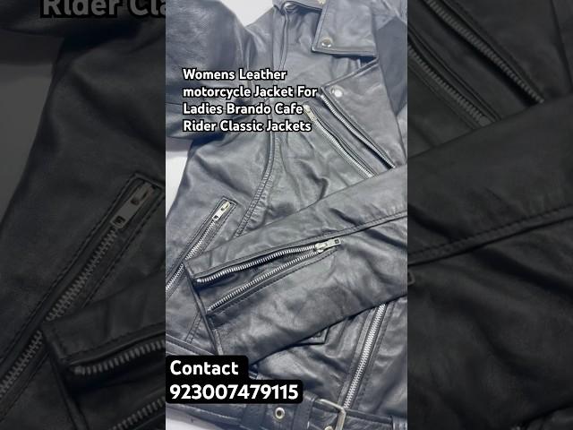 Womens Leather motorcycle Jacket For Ladies Brando Cafe Rider Classic Jackets #fashion #motorcycle