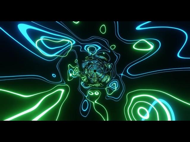 Hypnotic Green Blue Tunnel Abstract Background Video VJ Loop - Simple Lines Pattern - 4k Screensaver