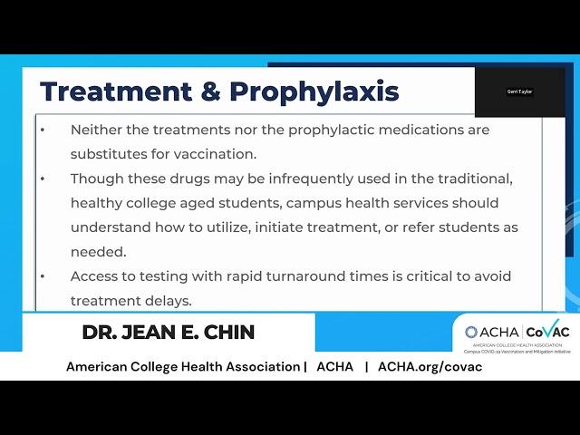 Treatment & Prophylaxis with Dr. Jean Chin, MD, MBA, FACP, FACHA