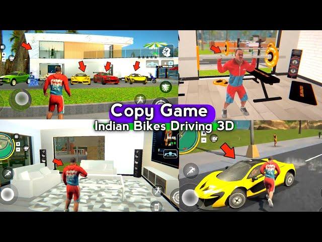 Copy Game Indian Bikes Driving 3D || House +Cars + gym + big city|| copy game indian bike driving 3d