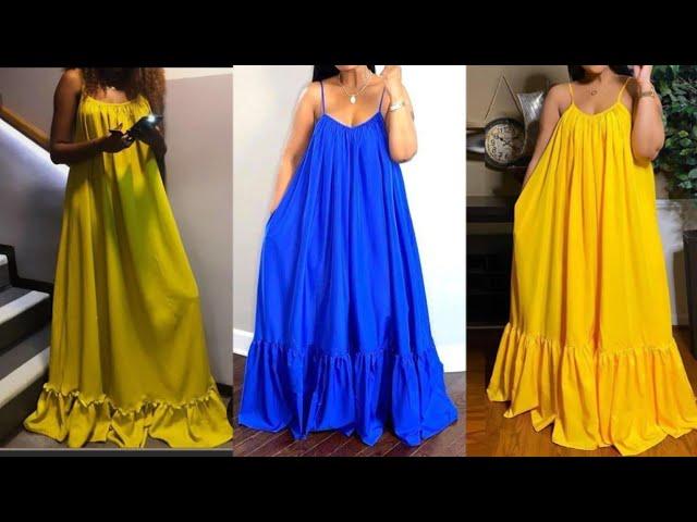 How to make a maxi dress with open back /how to cut and sew a maxi dress/Diy Maxi dress/easy to make