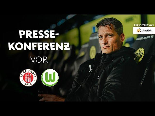 Die Pressekonferenz vor dem Spiel gegen den VfL Wolfsburg | Präsentiert von LichtBlick