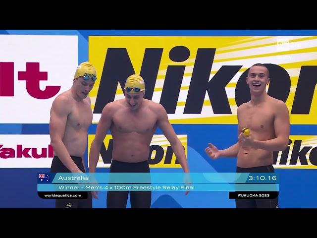 THOMAS CECCON WAC Fukuoka 2023  4x100 freestyle final 3.10.49 SILVER MEDAL