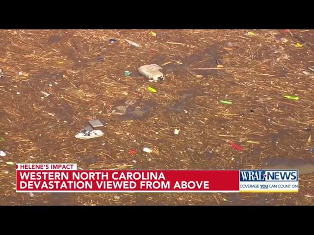 Western North Carolina devastation viewed from above