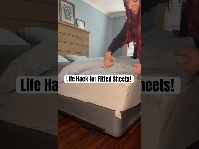 Life Hack for Fitted Sheets! #bedroom #sheets #lifehacks #amazonfinds