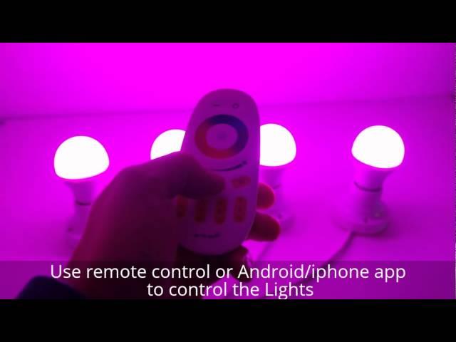 2.4G E27 6W Wireless Milight Dimmable RGBWW LED Light Bulb