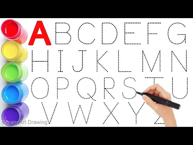 Alphabet, collection for writing along dotted lines for kids -p3, ABC song, A to Z, Kids education