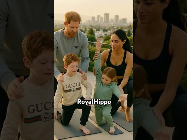 Prince Harry and kids doing yoga #yoga #exercise #fun #slime #meditation #cute #family #princeharry