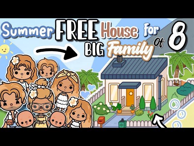 Summer FREE HOUSE For FAMILY of 8 Design️Toca Boca House Ideas [House Design] TocaLifeWorld