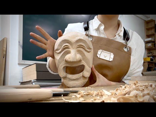 [ENG] 조각전공자가 깎아본 하회탈(The Hahoe mask carved by a girl sculptor.)