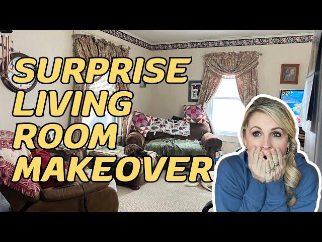 SURPRISE LIVING ROOM MAKEOVER! BUDGET FRIENDLY LIVING ROOM MAKEOVER