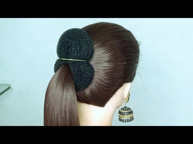 Easy Bun ! पतले बालों में बनाएं सुंदर आसान जुड़ा ! easy bun hairstyles for long thin hair! hairstyle